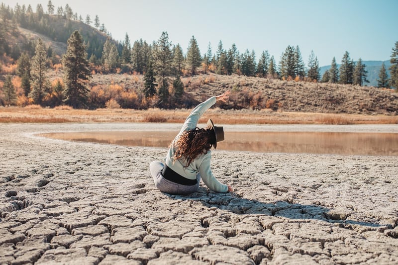 Woman practicing breath awareness